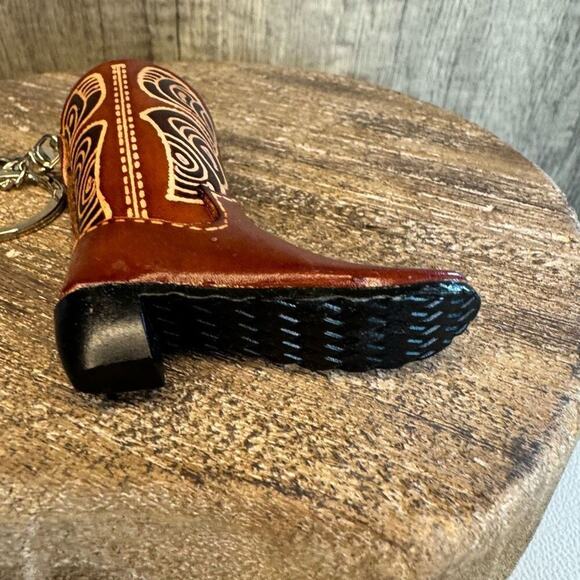 Western Leather Purse Charm Cowboy Boot Keychain NeW FAST SHIP Bag Flair - Picture 3 of 3